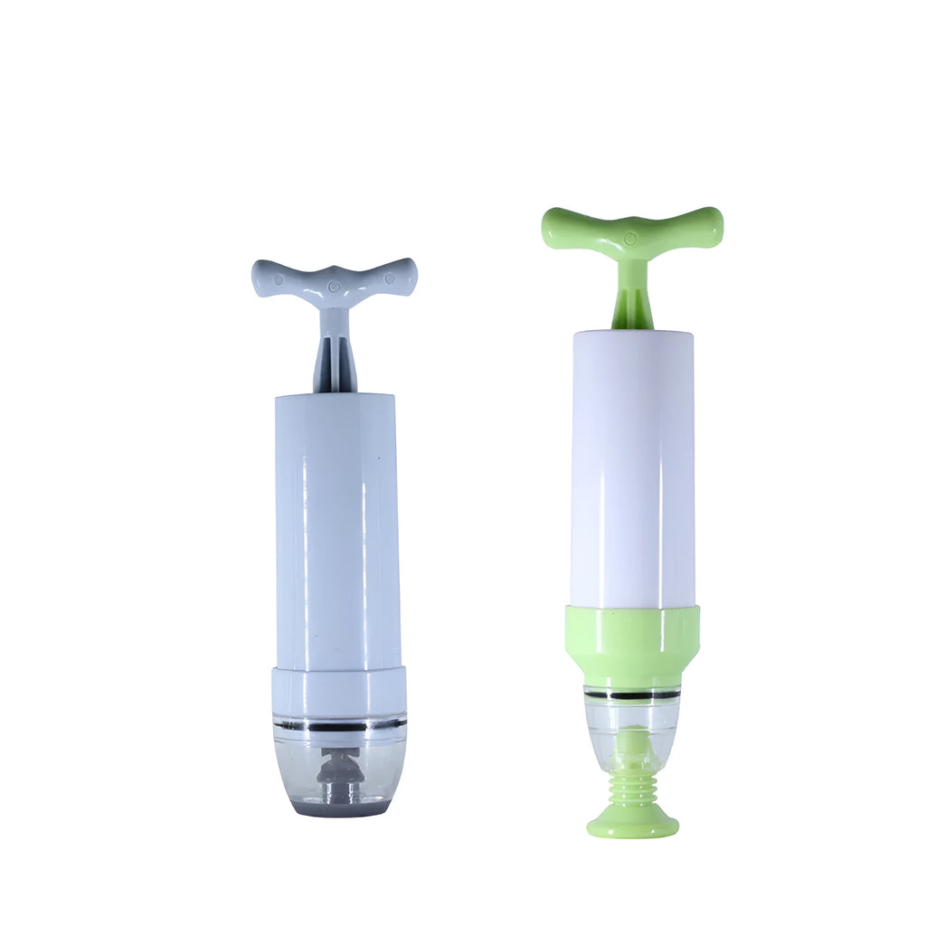 Green manual vacuum compression bag with pump for clothes storage organisation