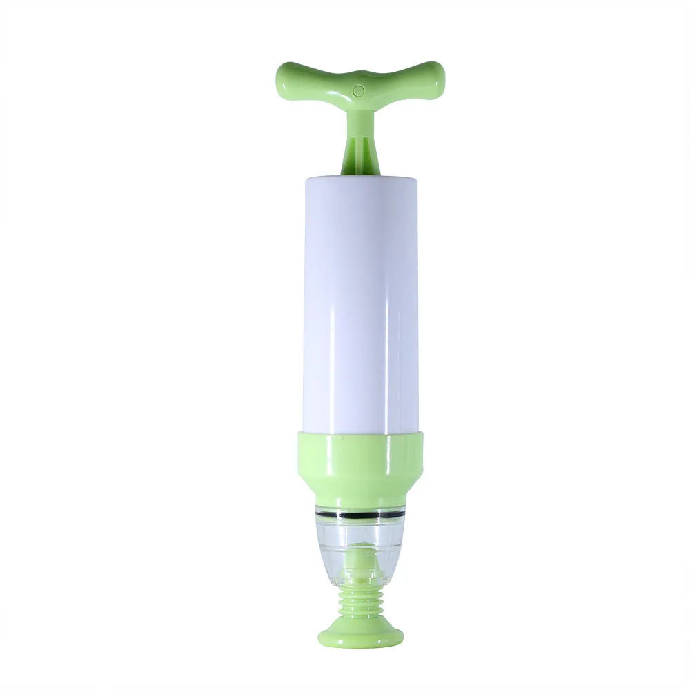 Green manual vacuum compression bag with pump for clothes storage organisation