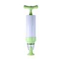 Green manual vacuum compression bag with pump for clothes storage organisation