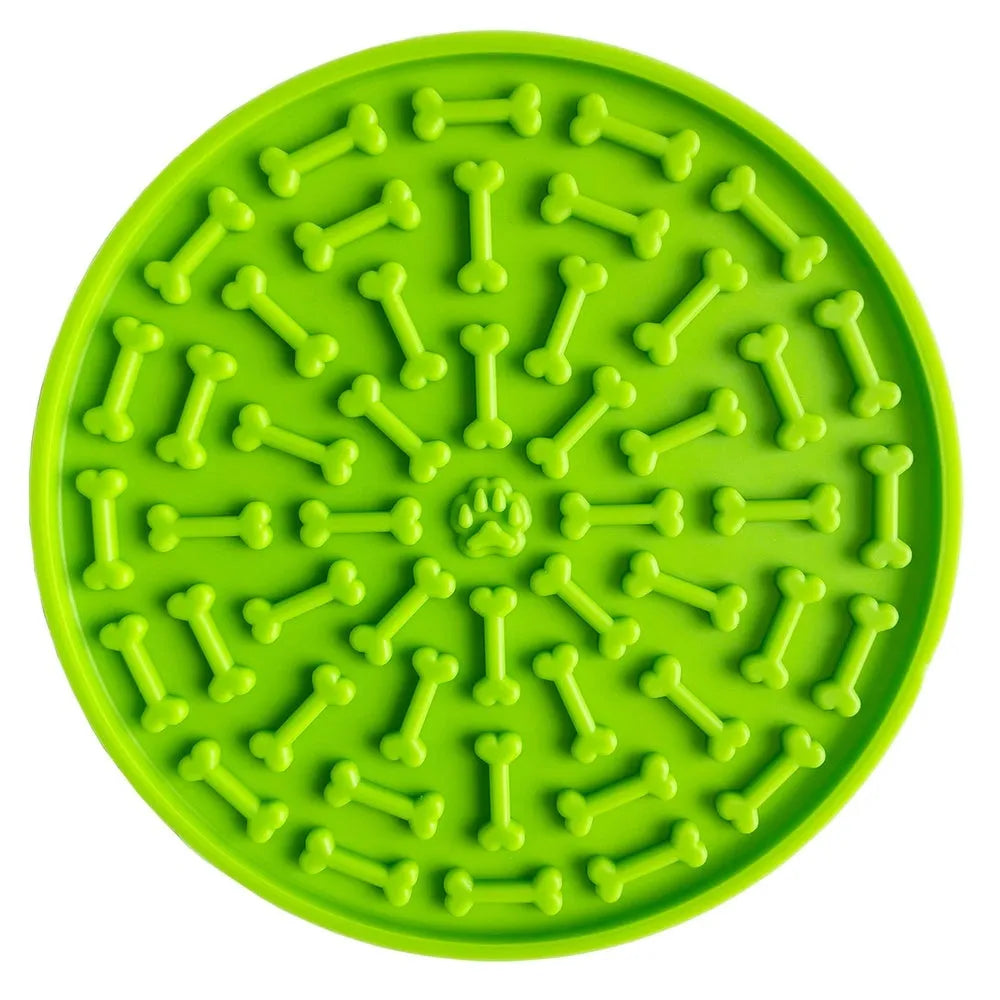 Pet Supplies Silicone Suction Cup Licking Mat for Dogs Slow Food Feeding Lick Pad with Suction Base for Mess-Free Use Square Lattice Design in Blue or Orange 16cm or 21cm Size Options