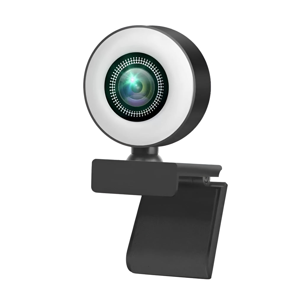 Black USB network computer camera with built-in fill light for 1080p HD video conferencing
