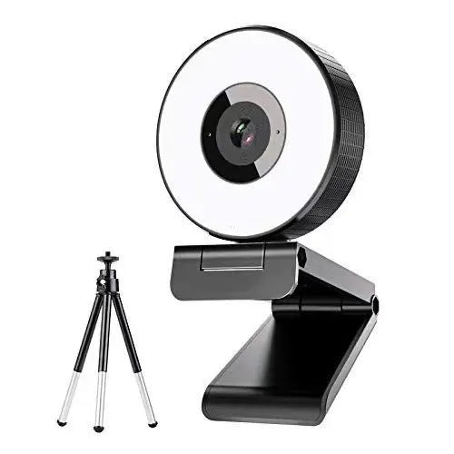 Black USB network computer camera with built-in fill light for 1080p HD video conferencing