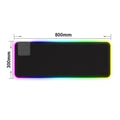 Illuminated mouse pad on all sides, black rubber, 800x300x4mm, with USB hub and non-slip base