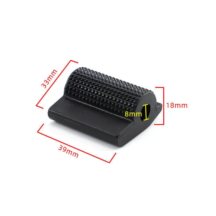 Motorcycle shift shoe cover in black for gear lever protection, conventional material