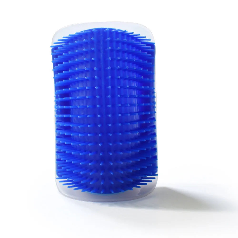Cat wall corner friction massage comb brush with catnip in multiple colours, 12.8 cm long