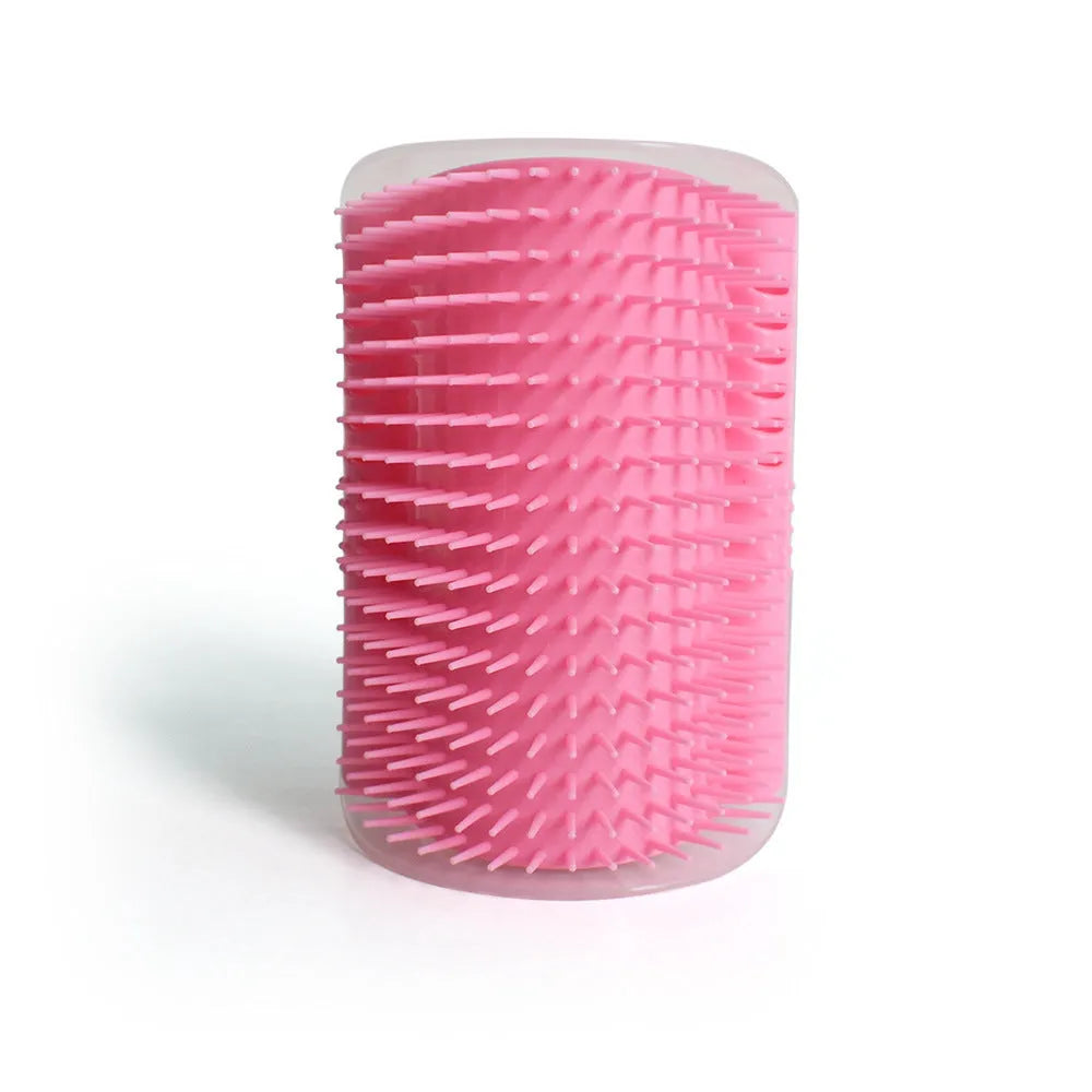 Cat wall corner friction massage comb brush with catnip in multiple colours, 12.8 cm long