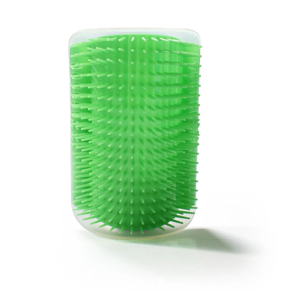 Cat wall corner friction massage comb brush with catnip in multiple colours, 12.8 cm long