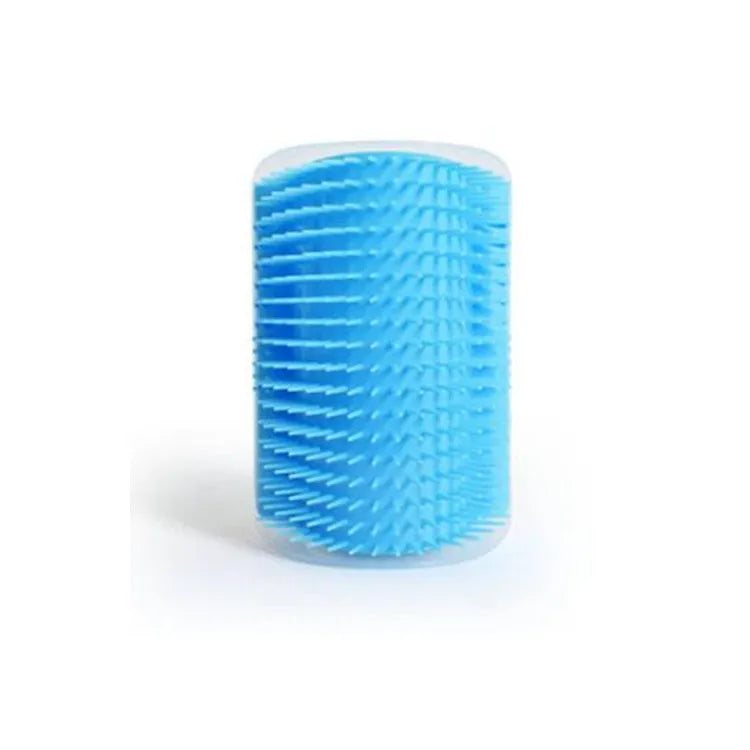 Cat wall corner friction massage comb brush with catnip in multiple colours, 12.8 cm long