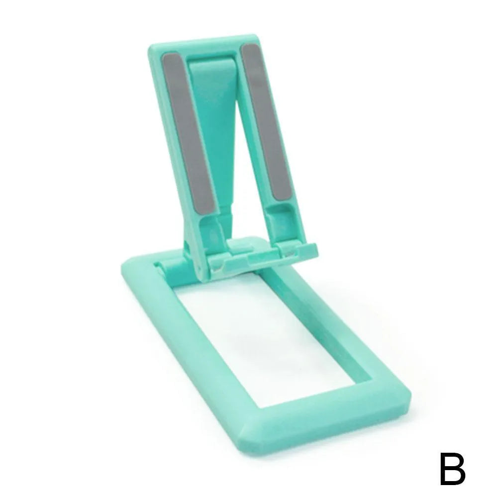 Retractable lazy bracket mobile phone stand in collapsed and extended positions