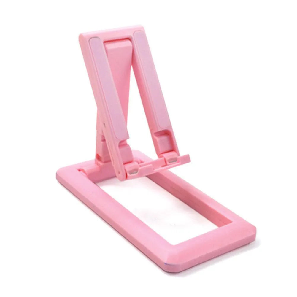 Retractable lazy bracket mobile phone stand in collapsed and extended positions