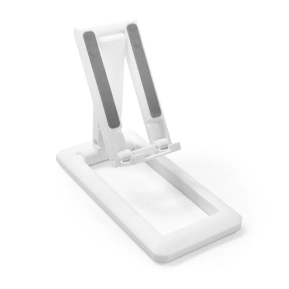 Retractable lazy bracket mobile phone stand in collapsed and extended positions