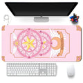 Sailor Moon desk mat with natural rubber base and fine cloth surface in a non-slip design for computer use