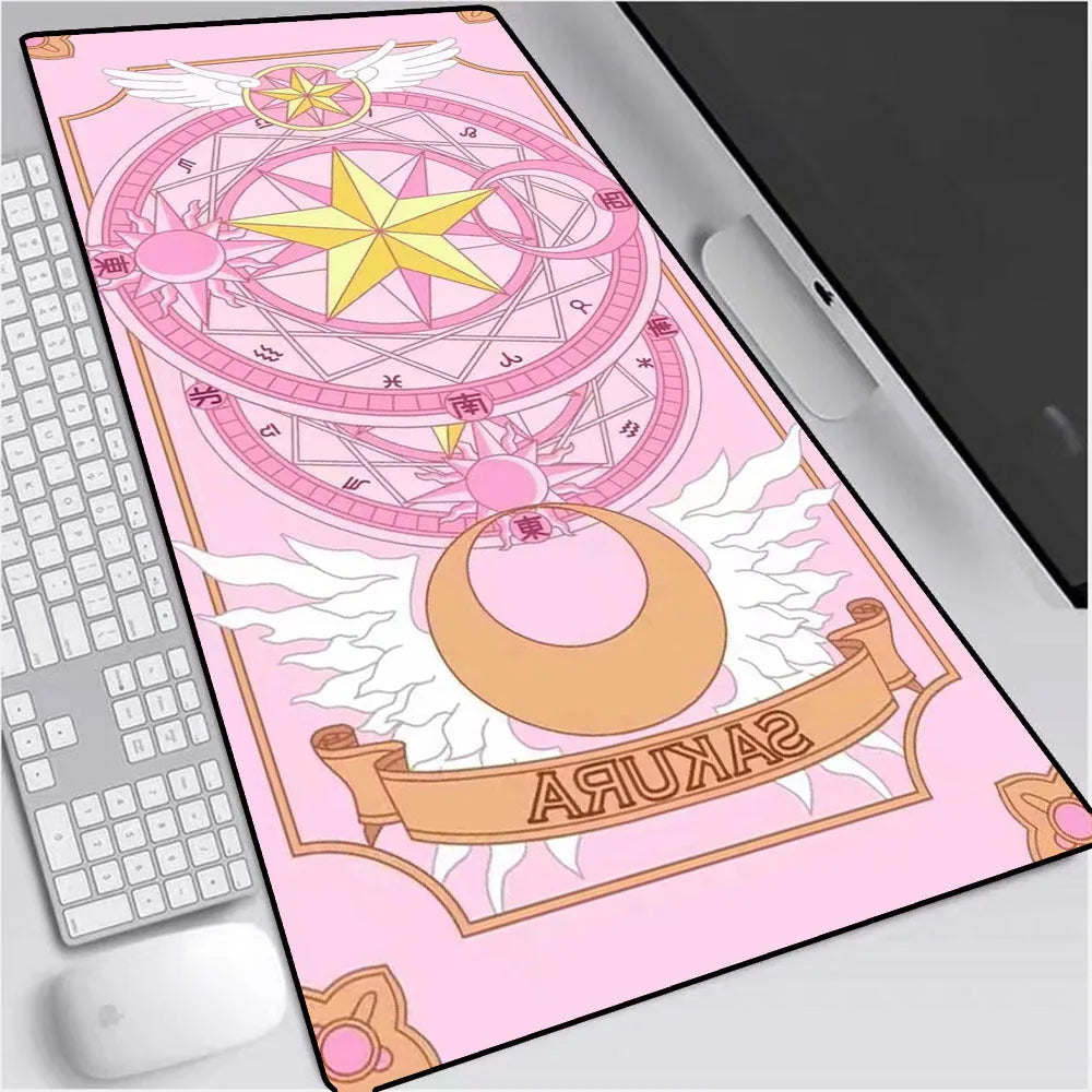Sailor Moon desk mat with natural rubber base and fine cloth surface in a non-slip design for computer use