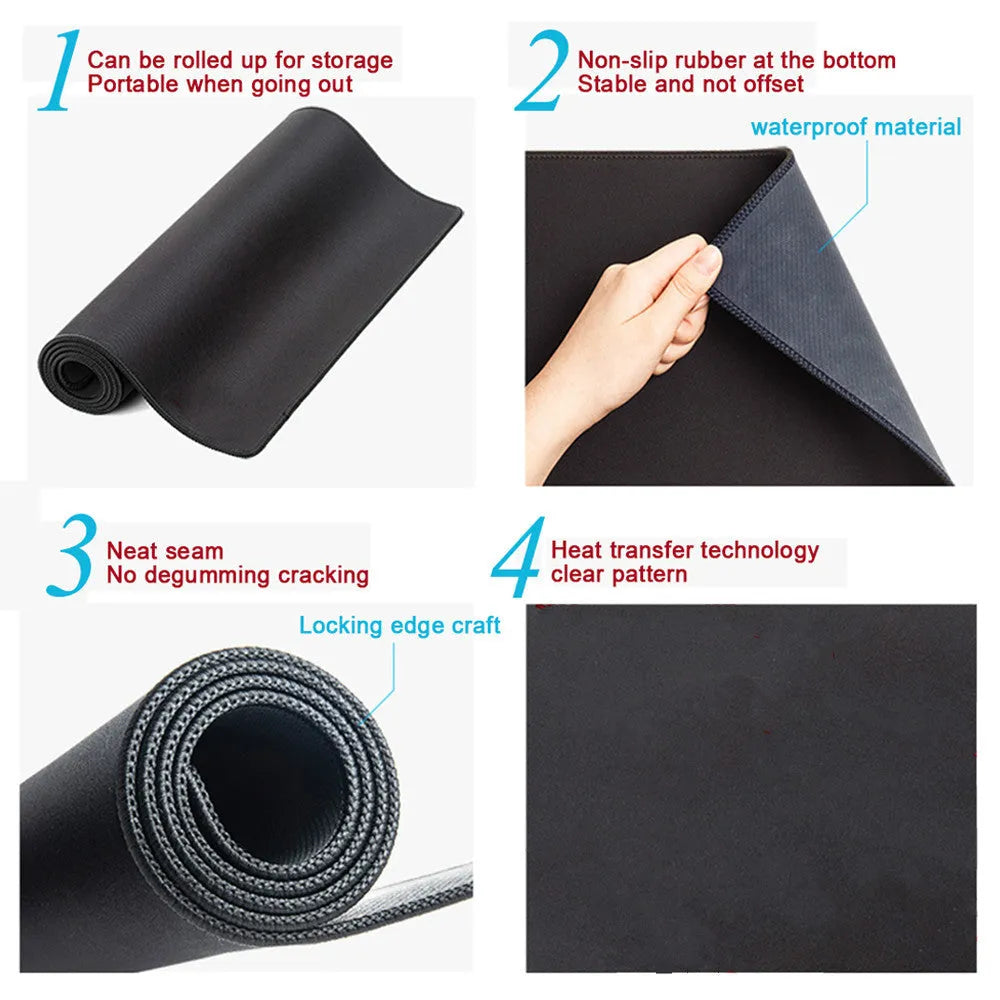 Sailor Moon desk mat with natural rubber base and fine cloth surface in a non-slip design for computer use