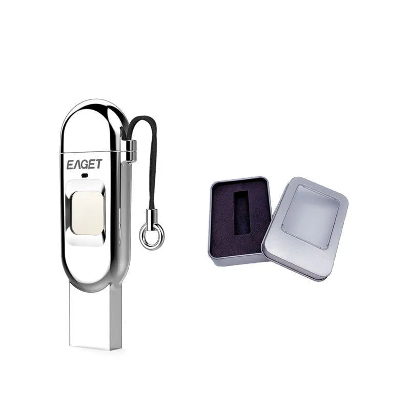 Fingerprint encrypted mobile phone U disk 64GB dual-use Android Type C USB 3.0 metal light gray