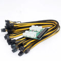 Server power supply to 6pin graphics card adapter board with twelve 50cm cables