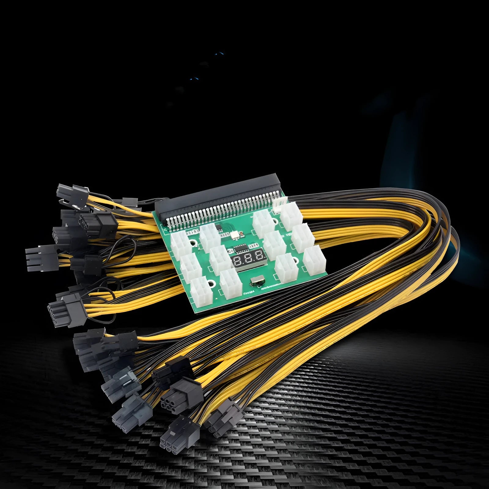 Server power supply to 6pin graphics card adapter board with twelve 50cm cables