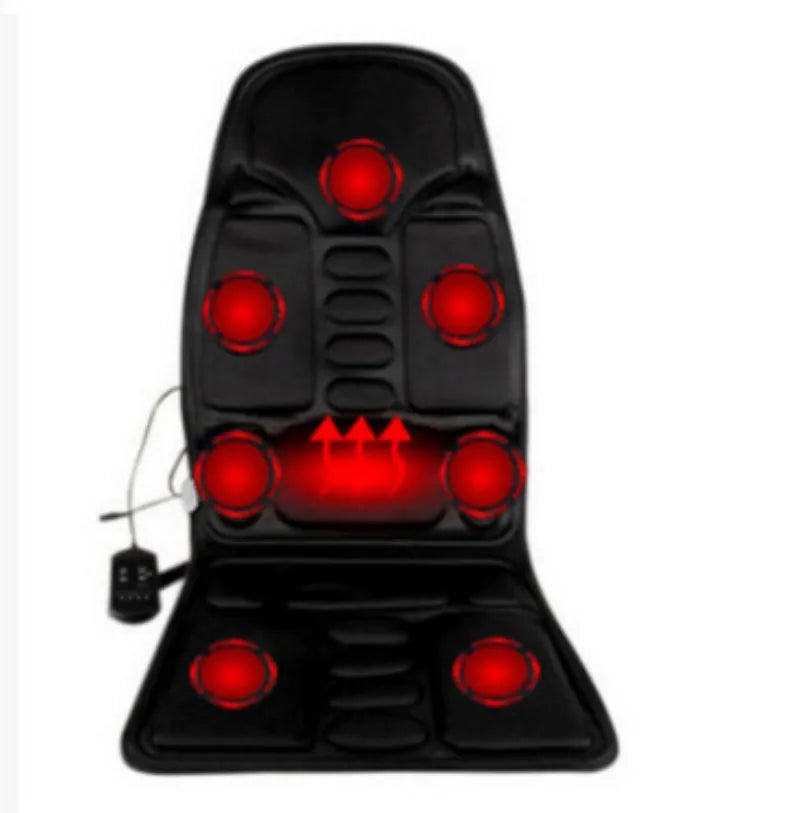 Multi-function folding massage pad for car and home with heat, 8 modes, and hand controller