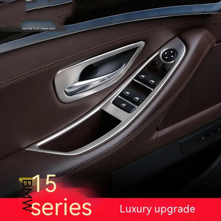 Four ABS stainless steel decorative strips for BMW 5 Series interior handles