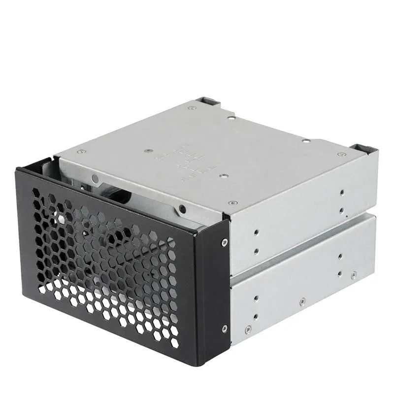 Transparent hard drive cage for converting 5.25 inch bay to 3.5 inch HDD mounting