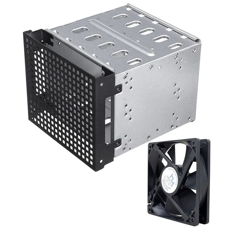 Transparent hard drive cage for converting 5.25 inch bay to 3.5 inch HDD mounting