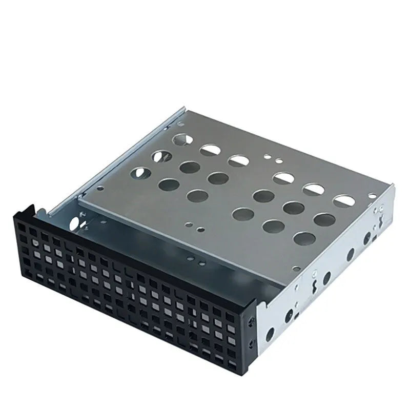 Transparent hard drive cage for converting 5.25 inch bay to 3.5 inch HDD mounting