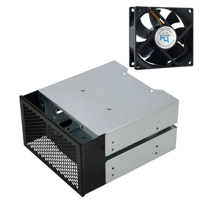 Transparent hard drive cage for converting 5.25 inch bay to 3.5 inch HDD mounting