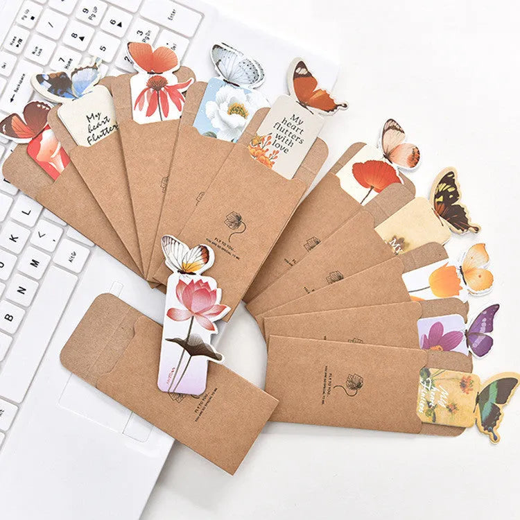 Butterfly design paper bookmark measuring 13.5 by 5.5 centimetres