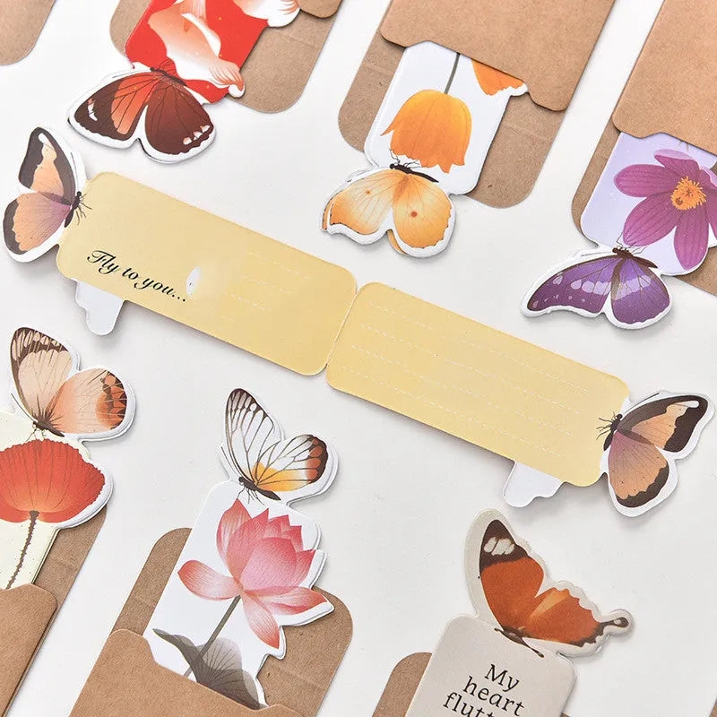 Butterfly design paper bookmark measuring 13.5 by 5.5 centimetres