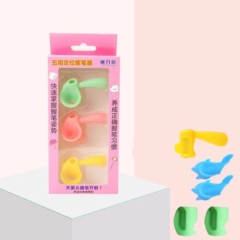 Children's pen holder orthosis for learning to write with dolphin design and mixed colours