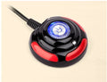 Black and red desktop computer switch with on/off button, reset button and 1.6m cable