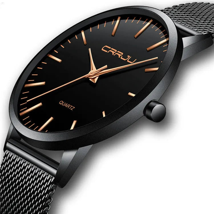 Casual quartz watch with alloy case and 30M water resistance in multiple colour combinations