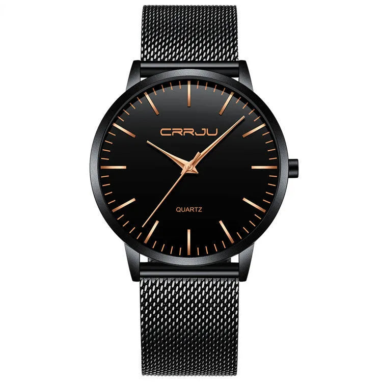 Casual quartz watch with alloy case and 30M water resistance in multiple colour combinations