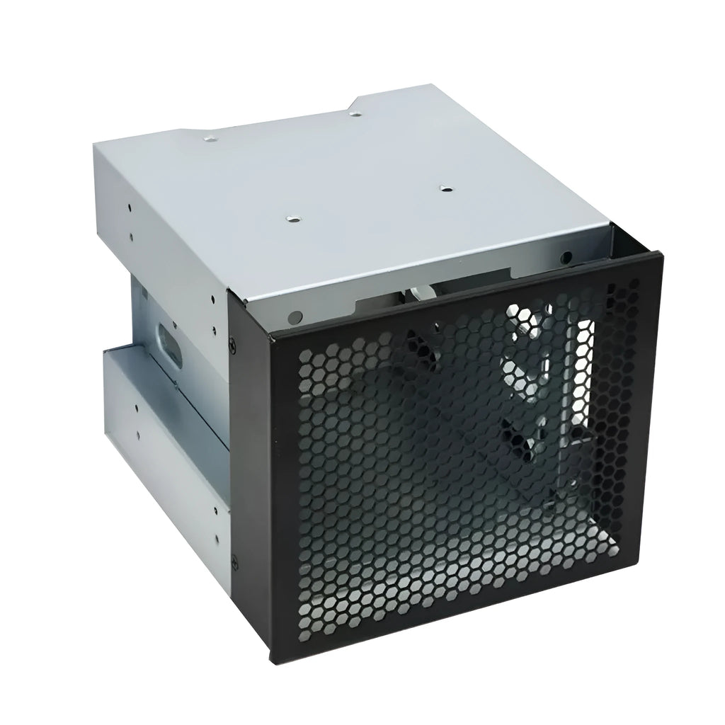 Transparent hard drive cage for converting 5.25 inch bay to 3.5 inch HDD mounting