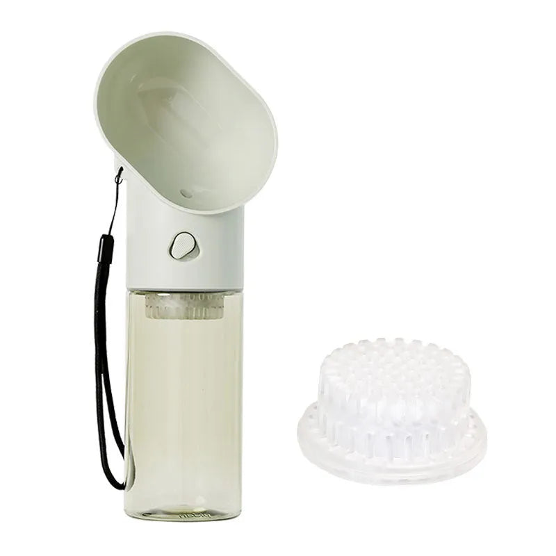 Pet Going Cup portable water drinking fountain for dogs and cats, 360ml capacity, light green colour, with filter components