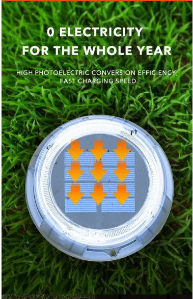 8 LED solar outdoor lawn lamp with IP67 waterproof rating and 1800mAh battery for garden path lighting
