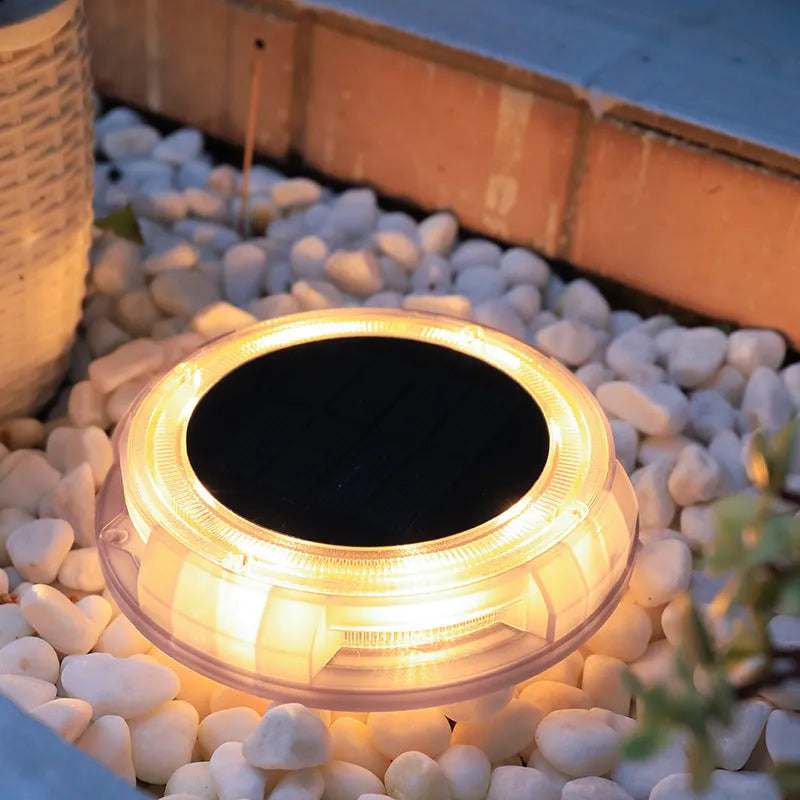 8 LED solar outdoor lawn lamp with IP67 waterproof rating and 1800mAh battery for garden path lighting