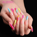 Assemble ballet nails trapezoidal coffin fake nails in 12 colour options with self-adhesive backing