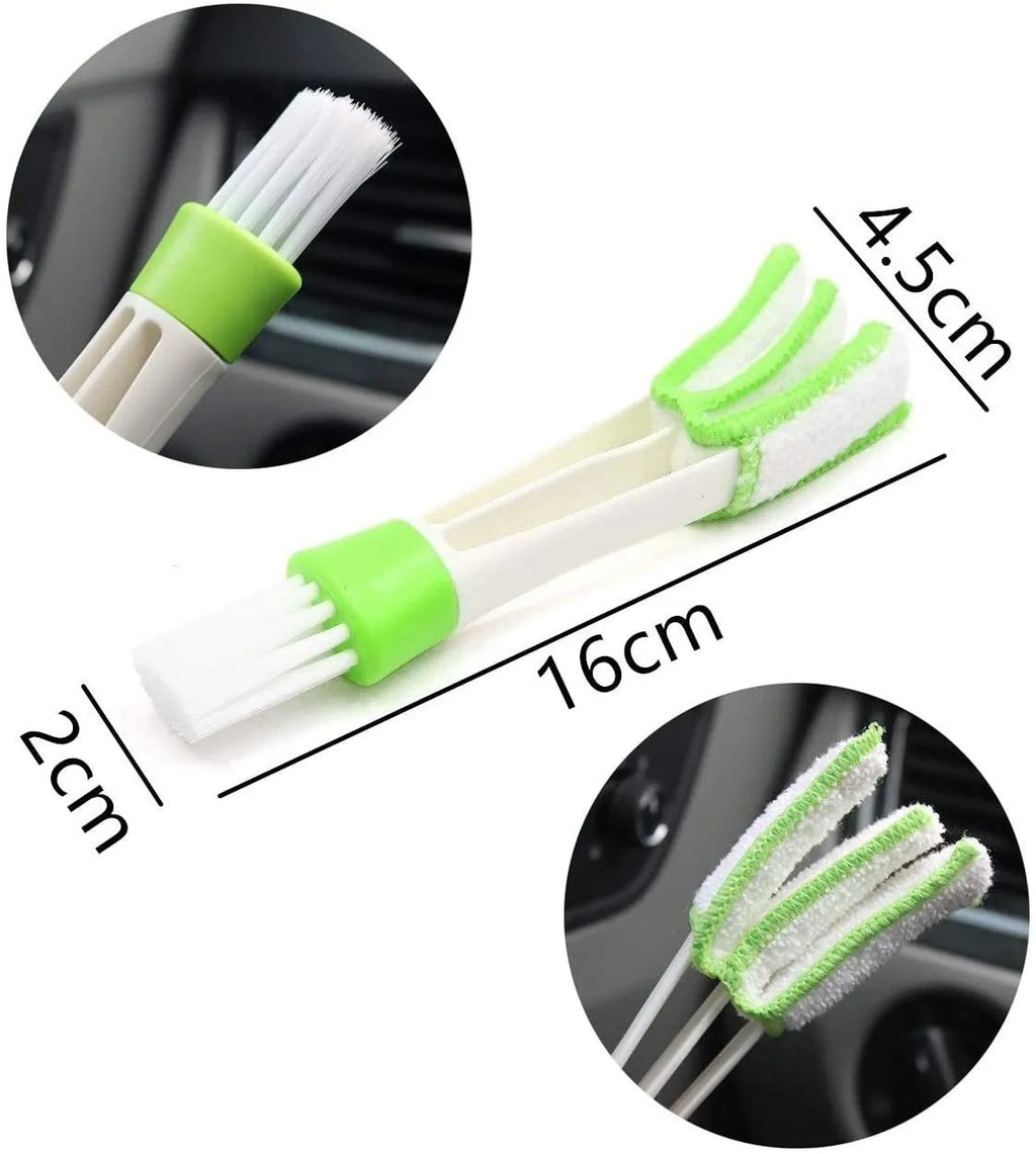 14-piece tire brush and car sponge brush set with wooden handles, PP bristles, and steel brushes on a surface