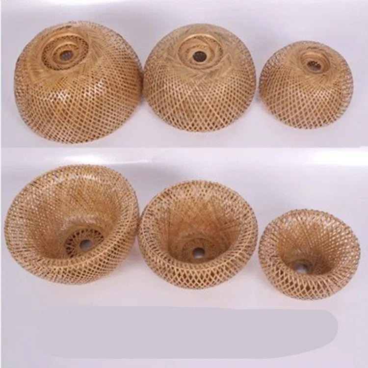 American Garden bamboo woven rattan chandelier 600mm rural style Southeast Asia lamp