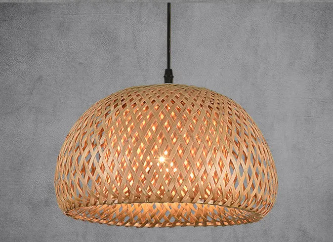 American Garden bamboo woven rattan chandelier 600mm rural style Southeast Asia lamp