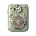 Compact FM Four in One Smart Bluetooth Speaker Radio in green, pink, red, or white colour.