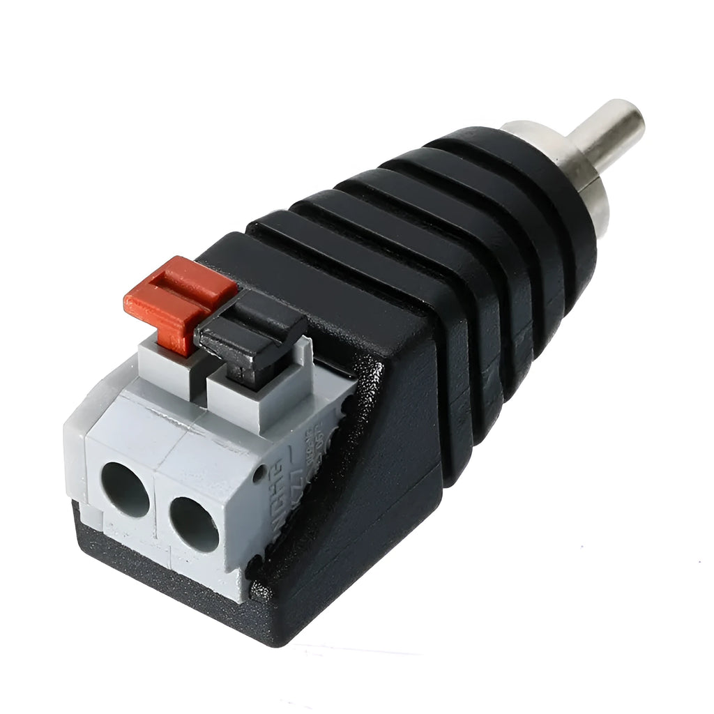 Mayitr 1pc speaker RCA connector press-fit male plug with plastic shell for audio cable