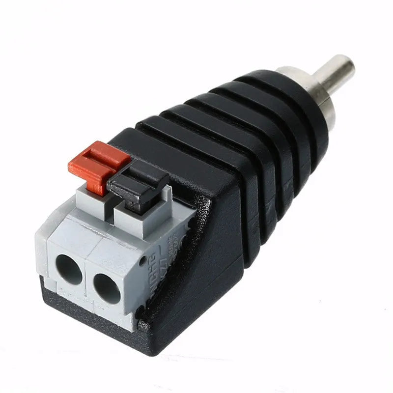 Mayitr 1pc speaker RCA connector press-fit male plug with plastic shell for audio cable