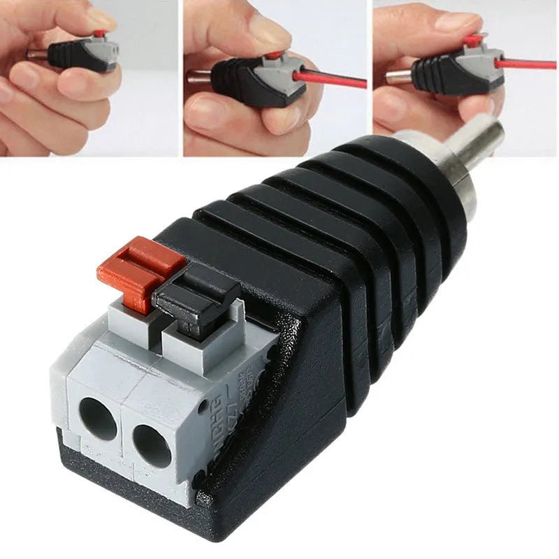 Mayitr 1pc speaker RCA connector press-fit male plug with plastic shell for audio cable