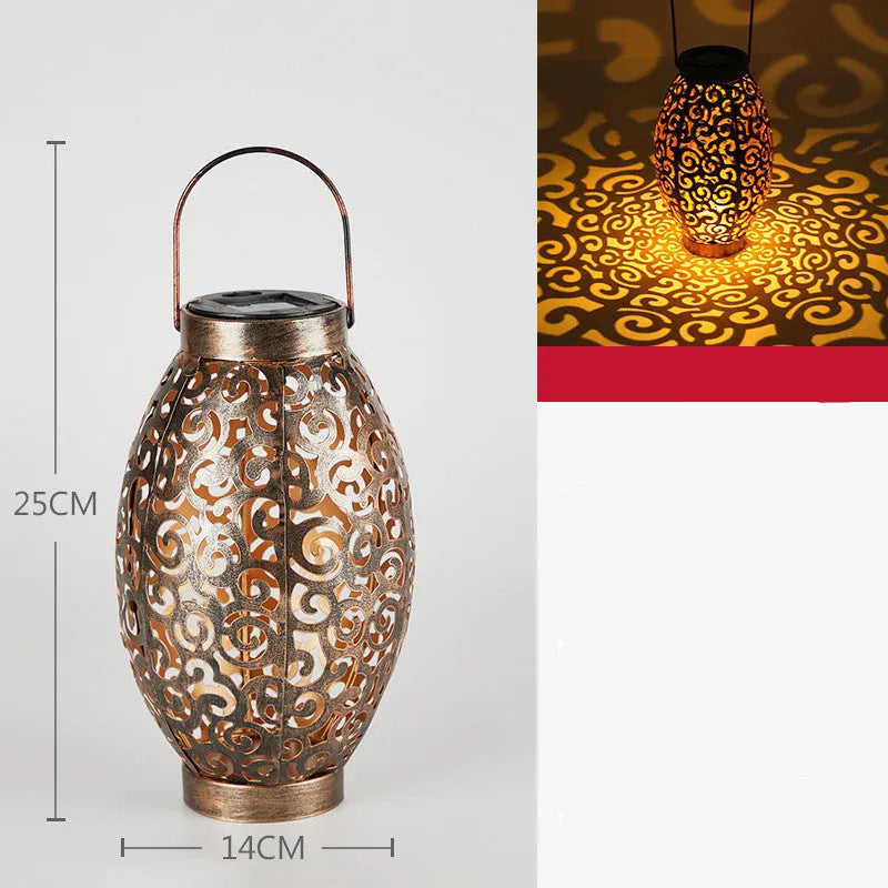 Outdoor waterproof LED landscape lamp with hollow hexagonal design for garden courtyard lighting