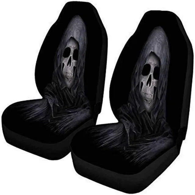 Universal skull print car seat cover five-seater general fit with multiple colour options for cross-border ecommerce
