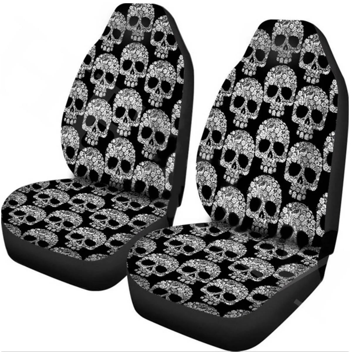 Universal skull print car seat cover five-seater general fit with multiple colour options for cross-border ecommerce