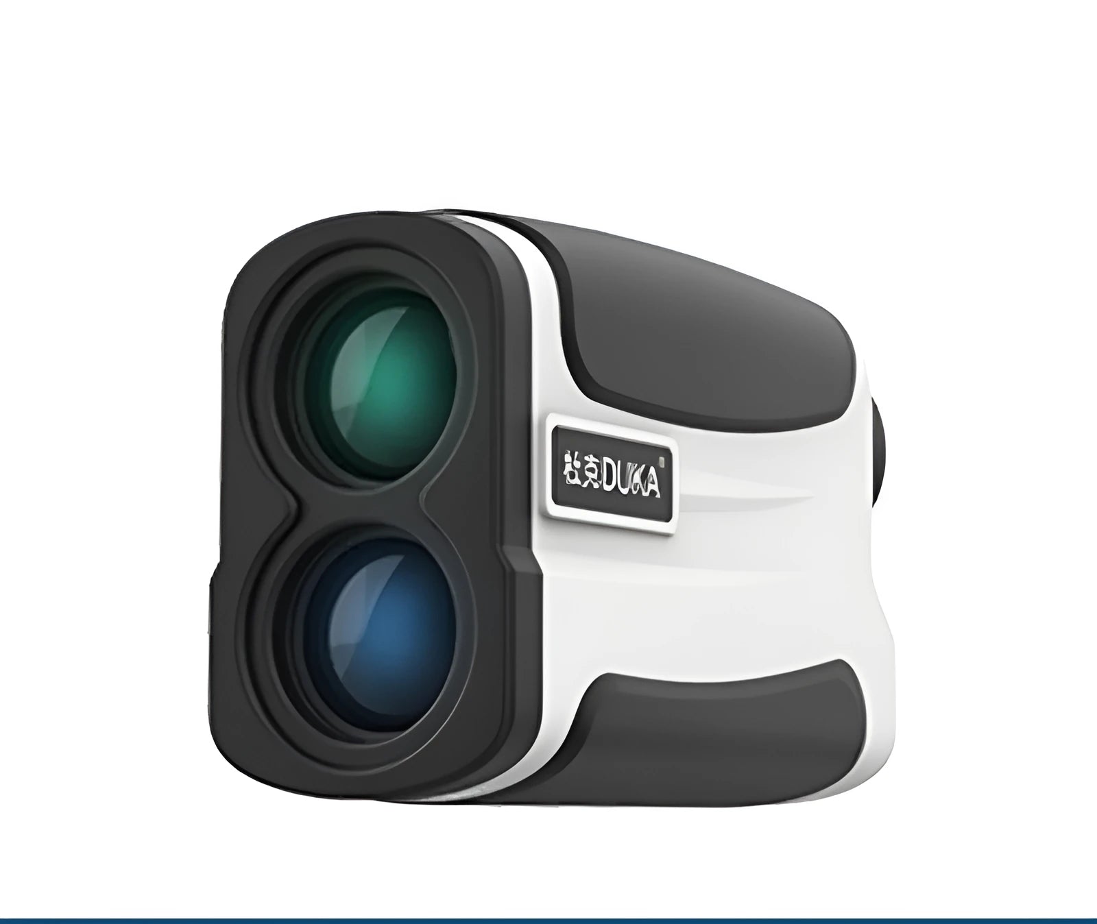 Black laser distance measuring instrument or ranging telescope for outdoor use.