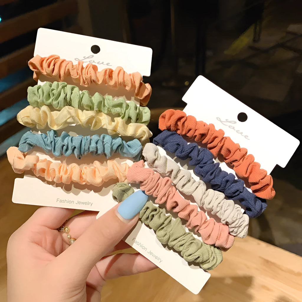 Children's hair ring and hairpin set with autumn and macaron colour options